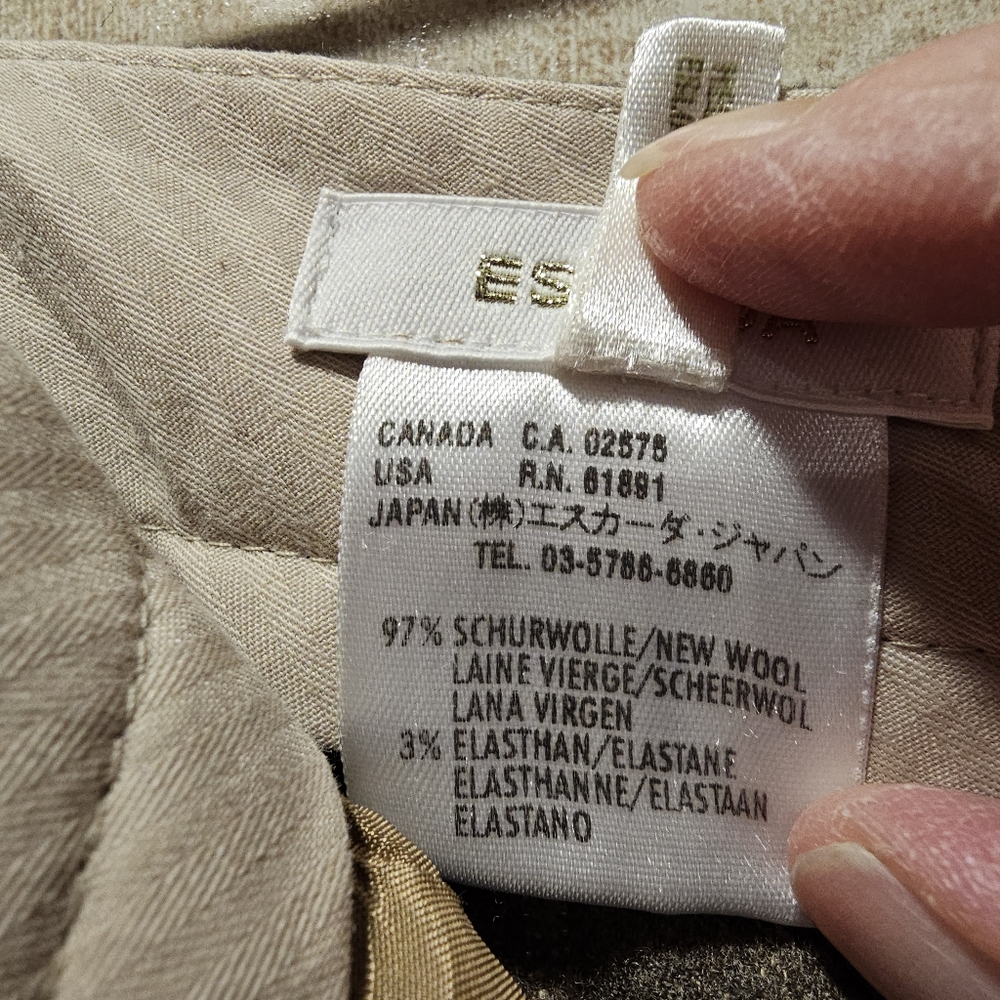 Escada Wool Striped Wide-Leg Trousers Women's Size 26x32 - Picture 6 of 10